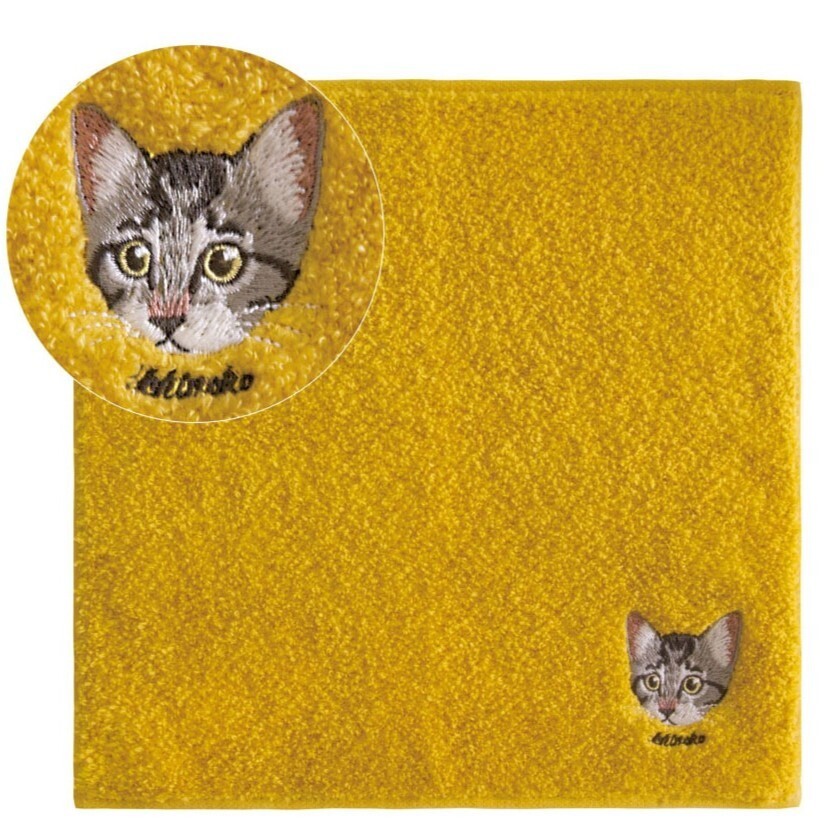 日本今治xUchinoko mate貓貓系列小方巾25x25 (日本製)