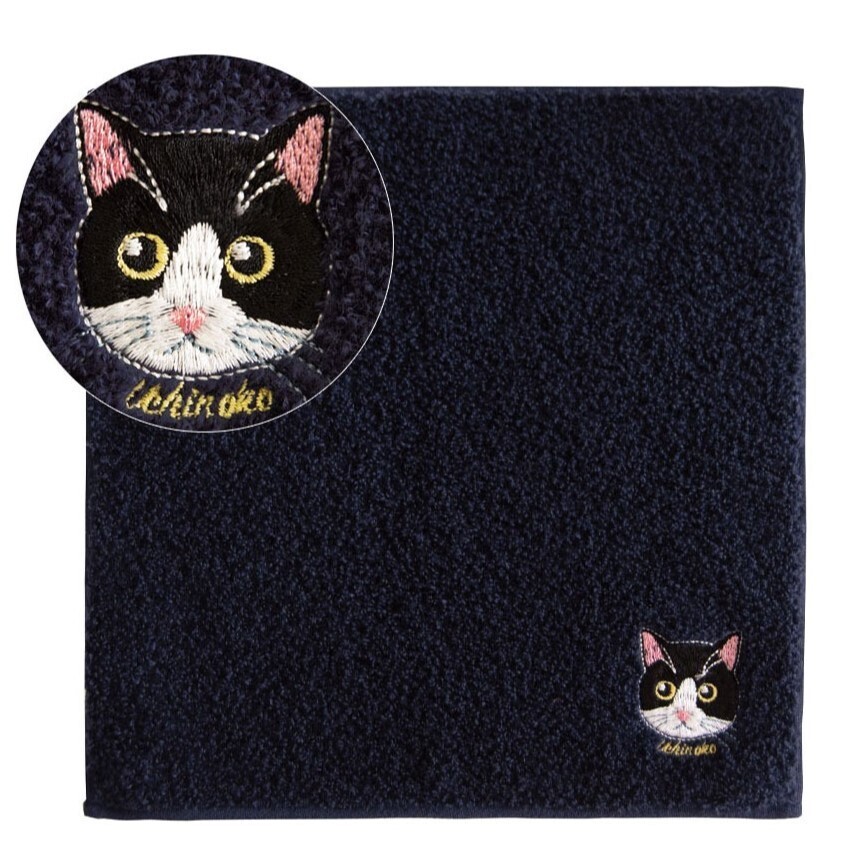日本今治xUchinoko mate貓貓系列小方巾25x25 (日本製)