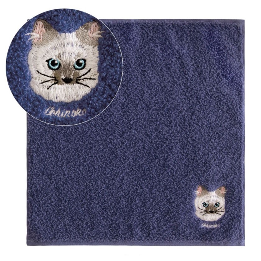 日本今治xUchinoko mate貓貓系列小方巾25x25 (日本製)