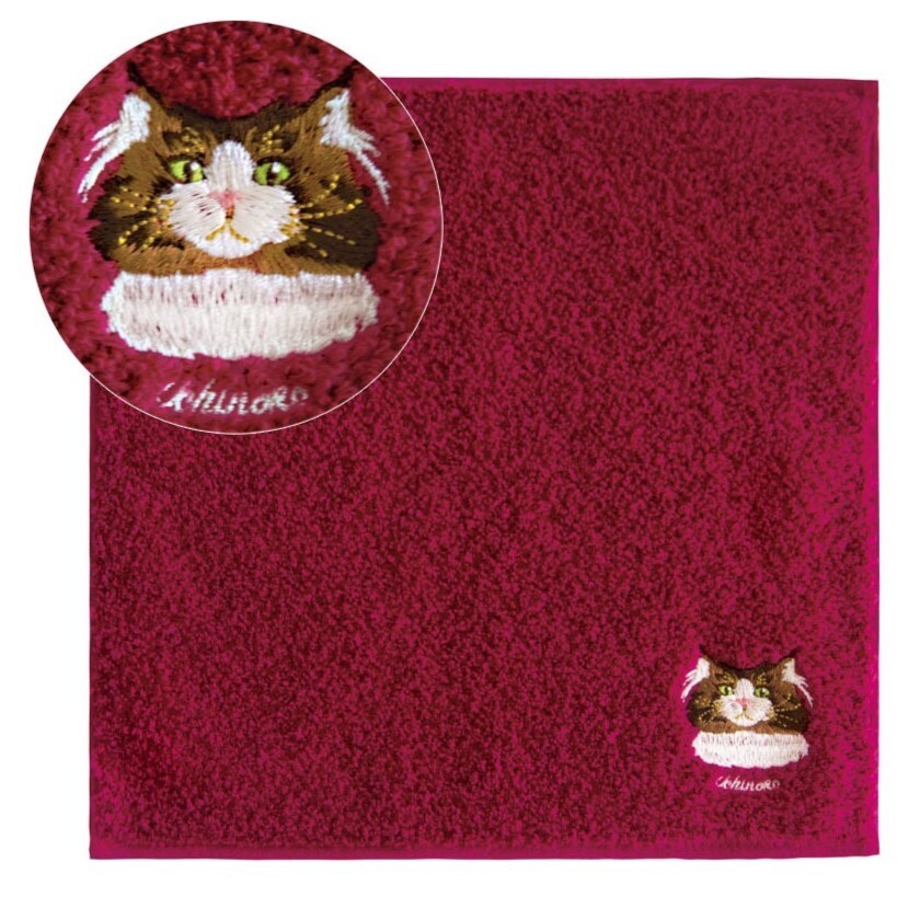 日本今治xUchinoko mate貓貓系列小方巾25x25 (日本製)