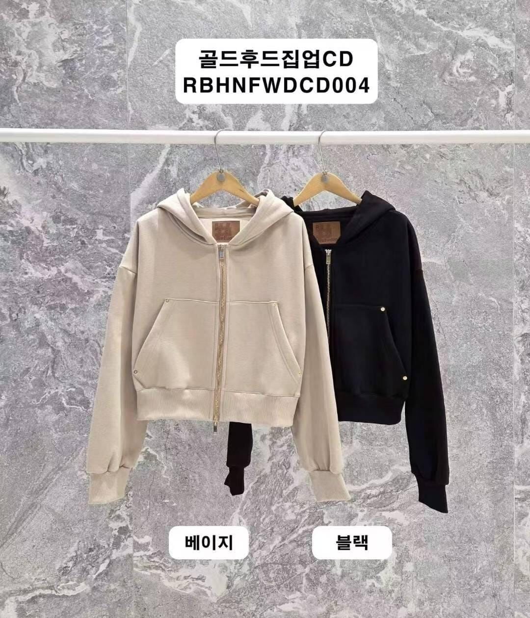 RB5202 短版連帽金拉鍊外套