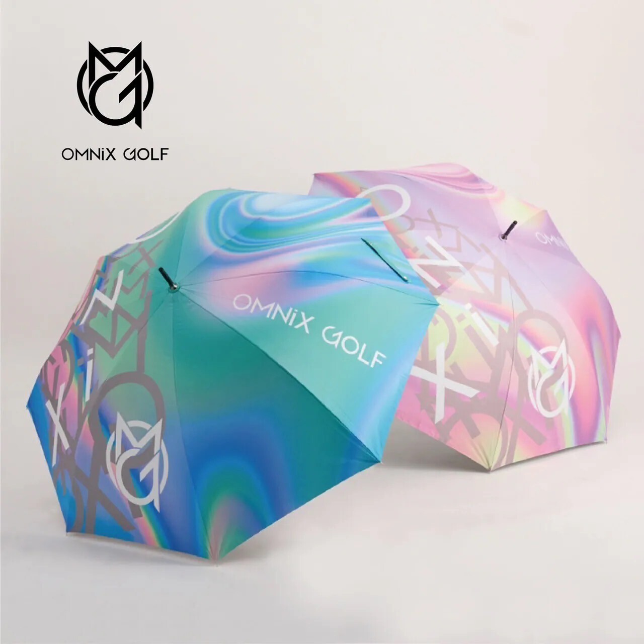 OMNIX GOLF RAINBOW CARBON UMBRELLA 半自動彩虹炫彩高爾夫球雨傘