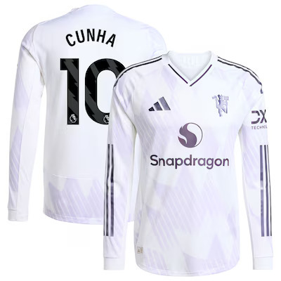 2025 Manchester United Authentic LS Away Shirt with Nameset & Patch (雙號碼)