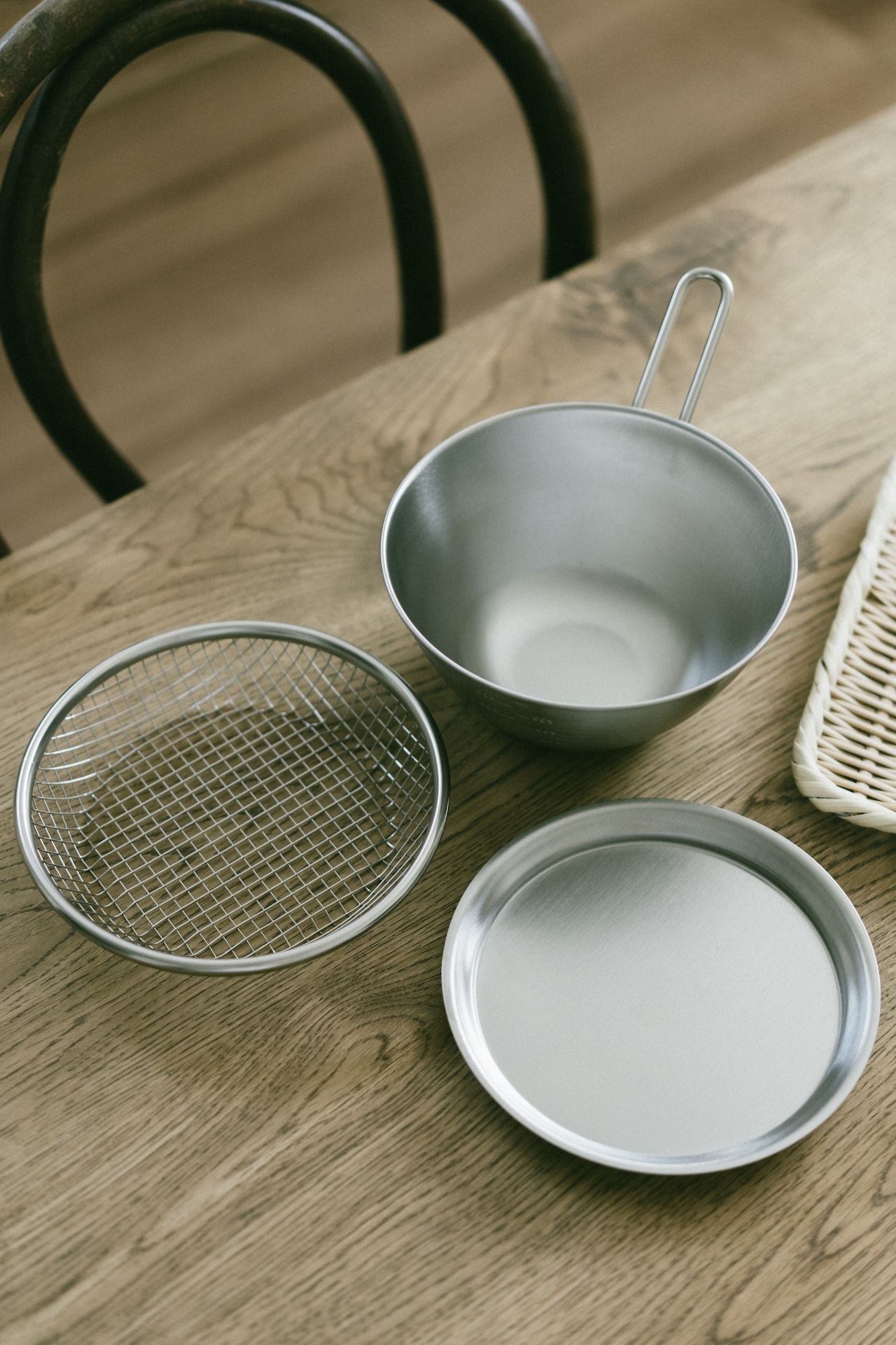 吉川金屬YOSHIKAWA日本製 and系列不鏽鋼單柄調理碗／濾網／蓋