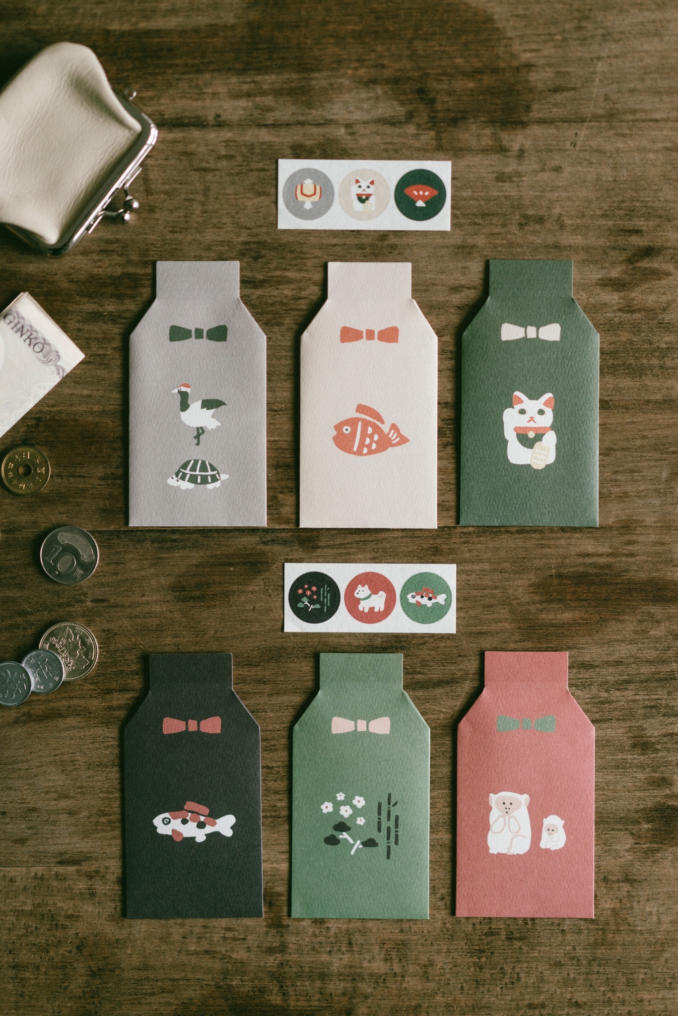 日本製迷你幸運紅包 (三入乙組附貼紙）