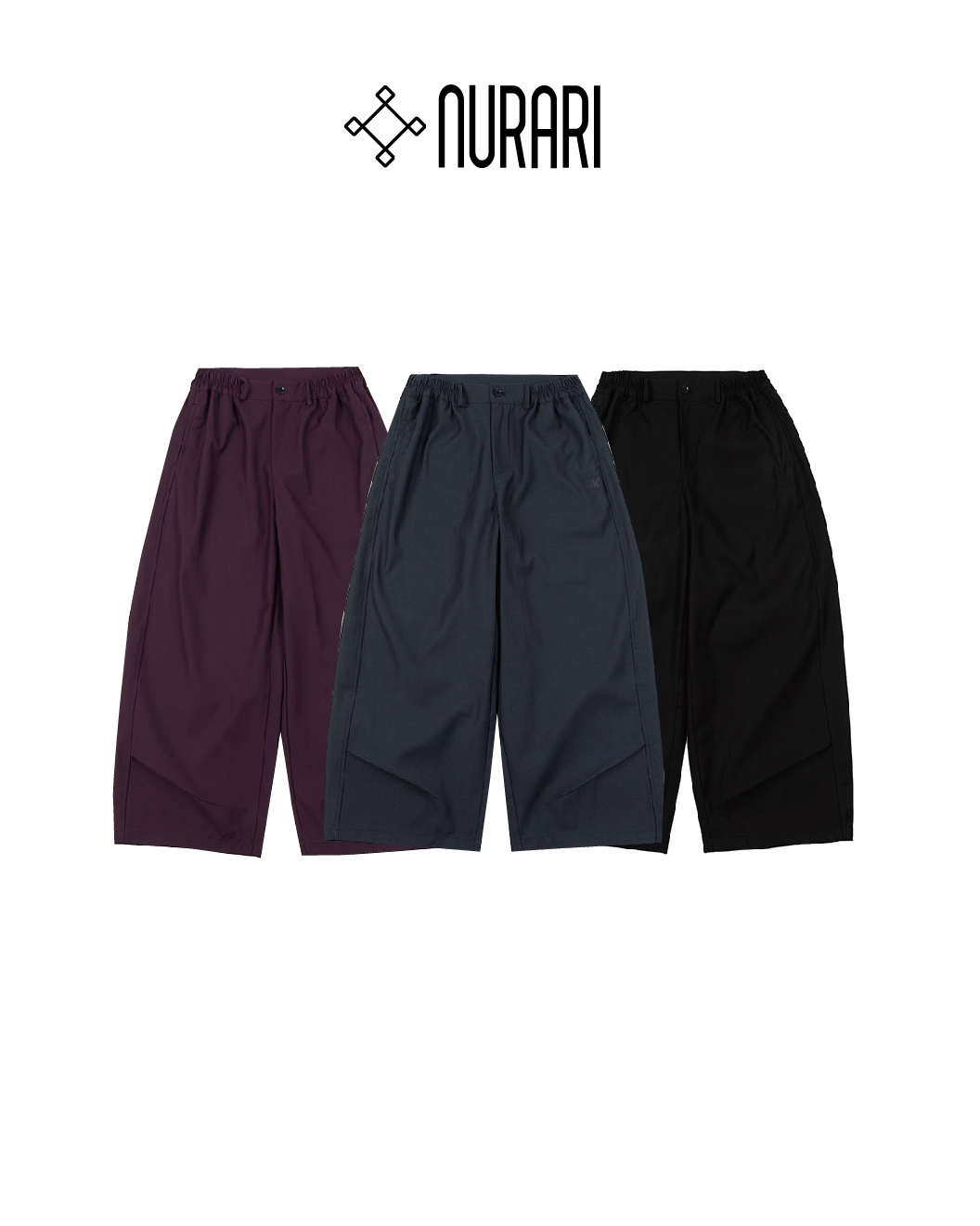 Nurari 休閒西裝長褲 黑/紫/深灰 25 A/W Civ. Minimalist baggy suit trousers