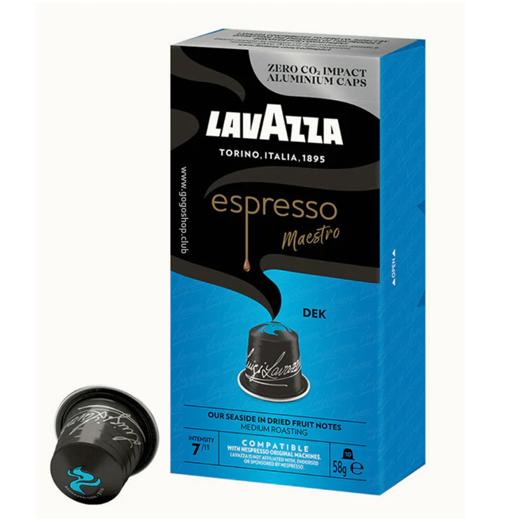 LAVAZZA  大師級 Dek 低因咖啡膠囊 (10 粒裝) 深度烘焙 - 兼容 Nespresso