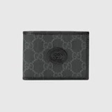 [S] GUCCI BLACK GG SUPREME CANVAS INTERLOCKING MINI WALLET, 67300192TCN-1000 (SGC187)