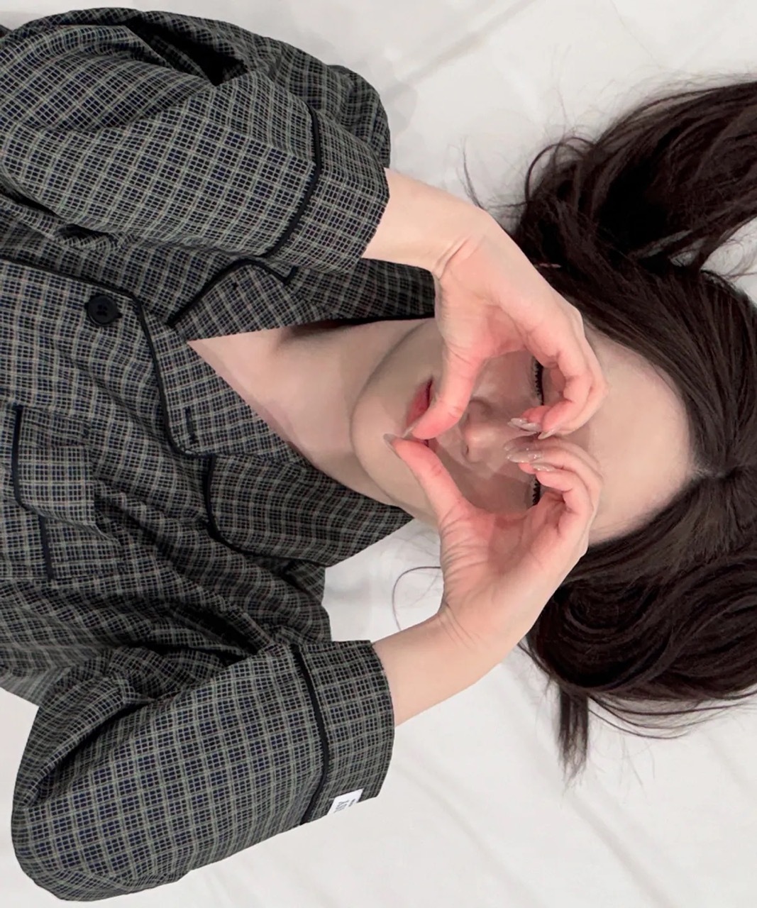 🇰🇷 Dossy Dust Long Sleeve Pajamas Set 炭灰 格紋 睡衣 套裝 組合 長袖 長褲 NMIXX Haewon 吳海嫄同款 / 預購