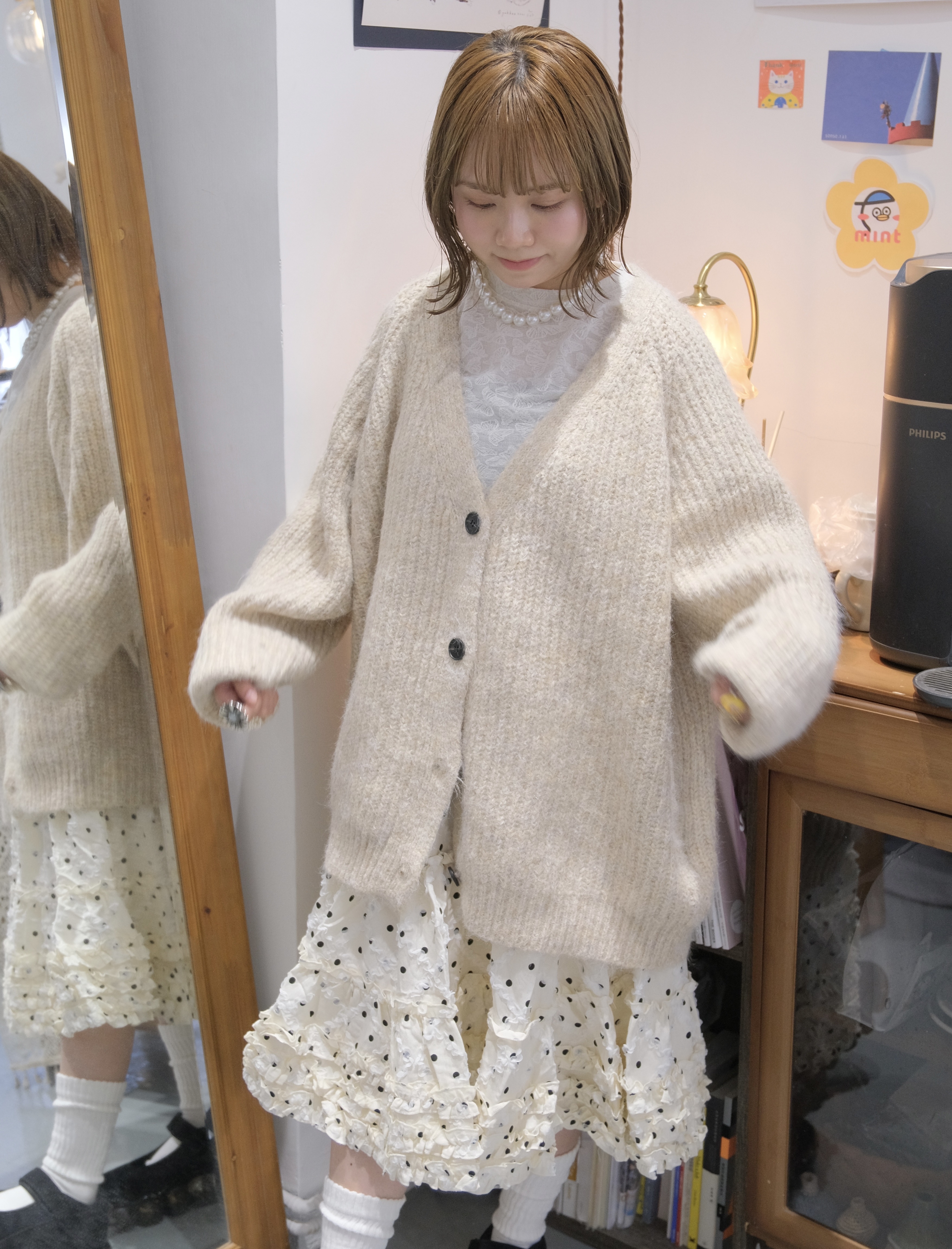 混色小寬鬆毛衣