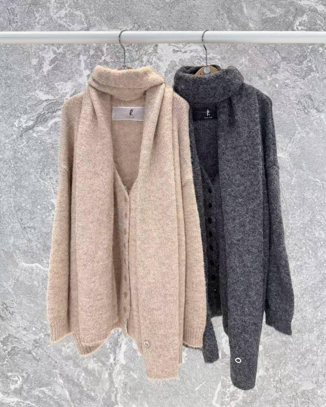 RB5244 馬海毛針織外套套裝