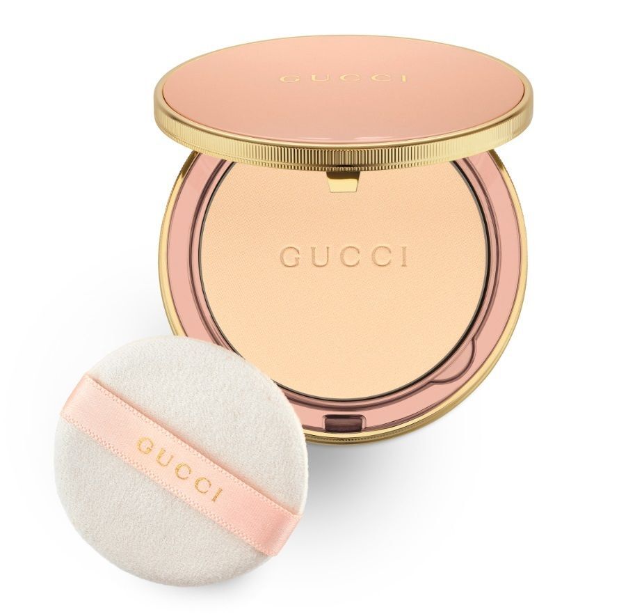 GUCCI 古馳 新款蜜粉啞光粉餅定妝控油00#透明蜜粉無色 10g [平行進口]