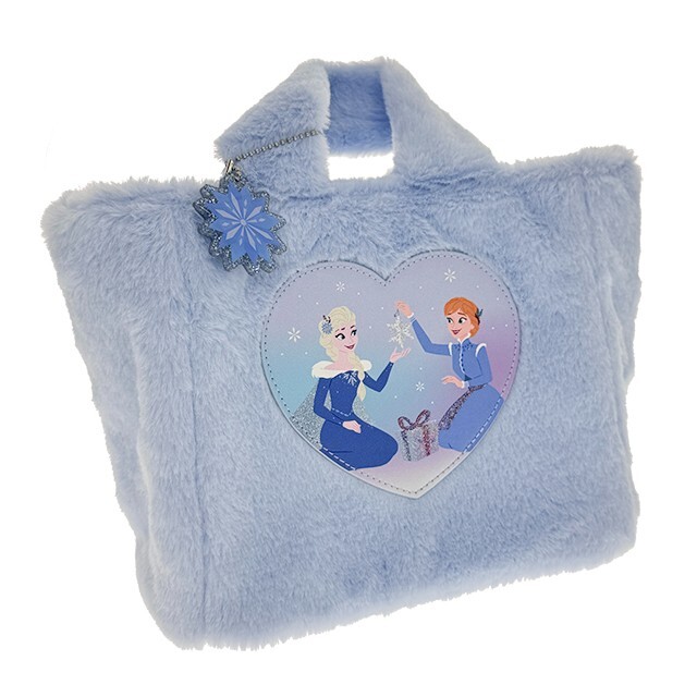 World of Frozen 限定 艾莎 Elsa 安娜Anna 愛心 圖案 絨毛 手提包 冰雪奇緣 Frozen -香港迪士尼樂園