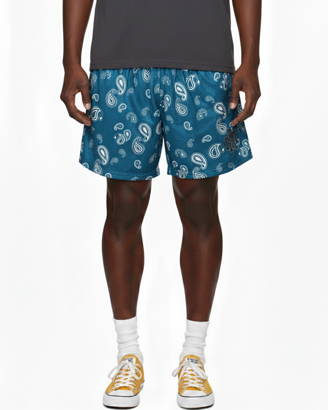 MTA｜Paisley Pattern Shorts (Lake blue)