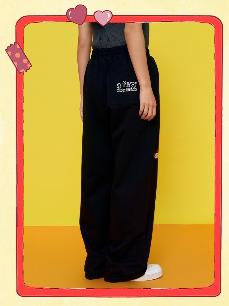 AFGK x 不二家   褲腳小圖印花 抽繩寬鬆休閒 長褲  A FEW GOOD KIDS