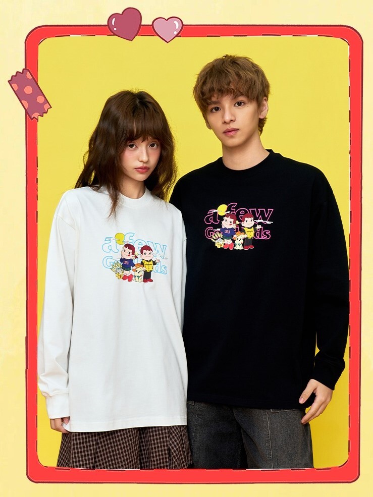 AFGK x 不二家  卡通群像印花 寬鬆休閒 長袖T  A FEW GOOD KIDS