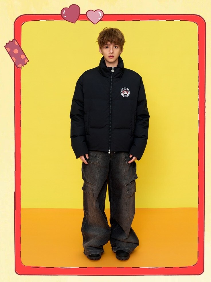 AFGK x 不二家  雙面人物刺繡 立領短版 羽絨外套  A FEW GOOD KIDS