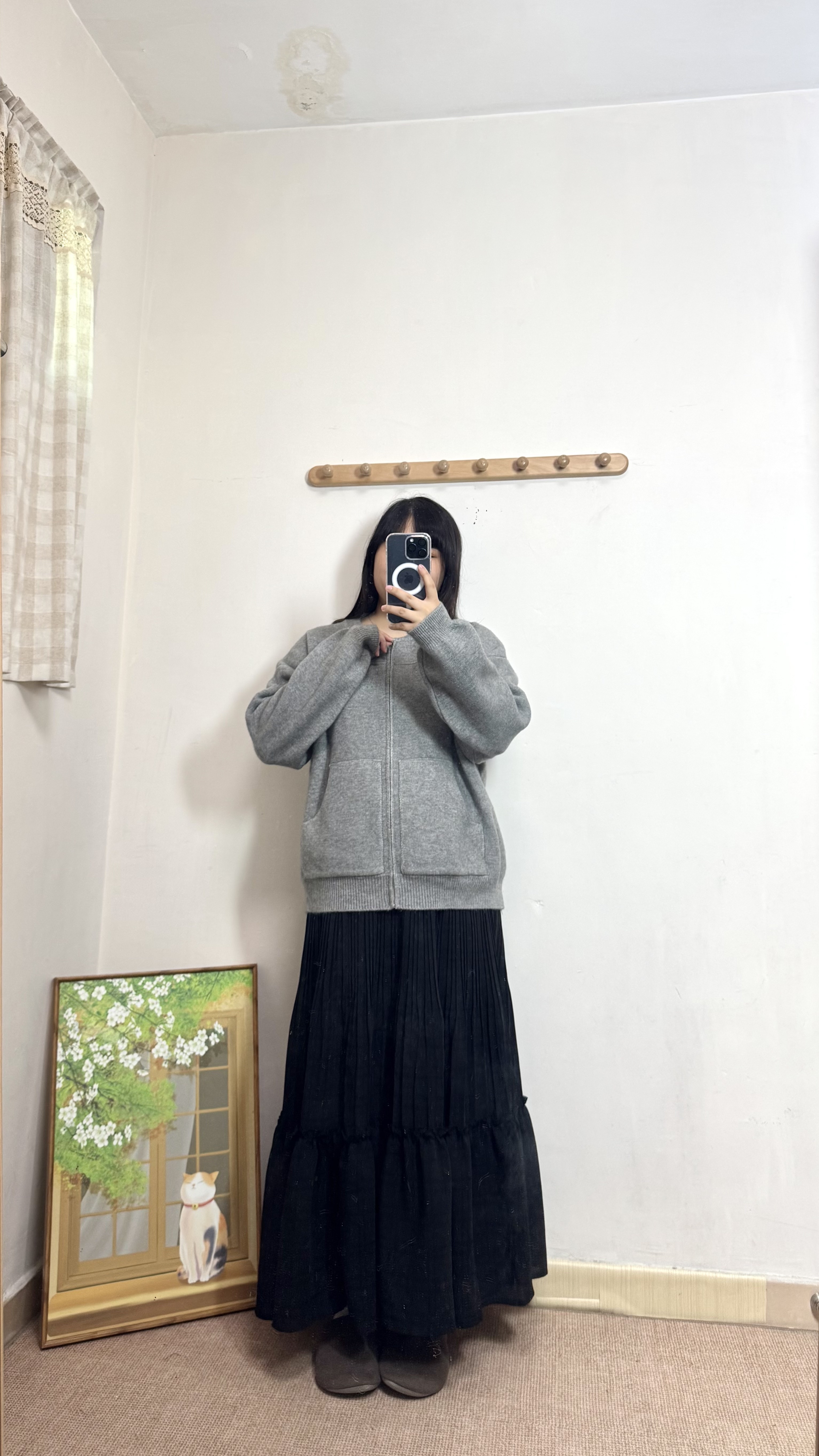 拉鏈雙口袋冷外套