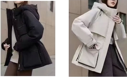 KE1713  有帽索腰羽絨外套VS0013