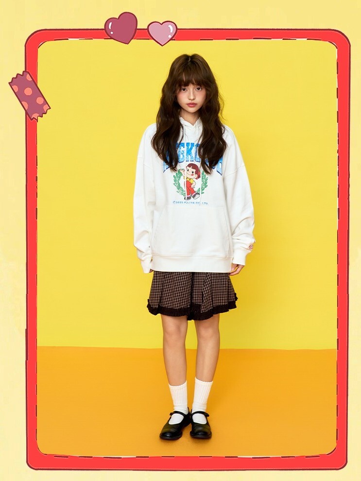 AFGK x 不二家 做舊人物印花 抽繩 帽T  A FEW GOOD KIDS