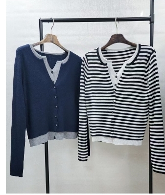 KE1721  -OS0001 假兩件針織top 胸38-62，長20