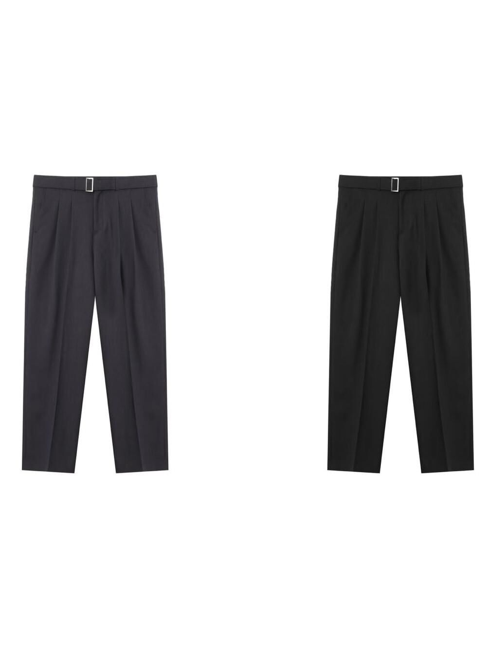 淨色連腰帶鬆身西褲 MONTH-027P