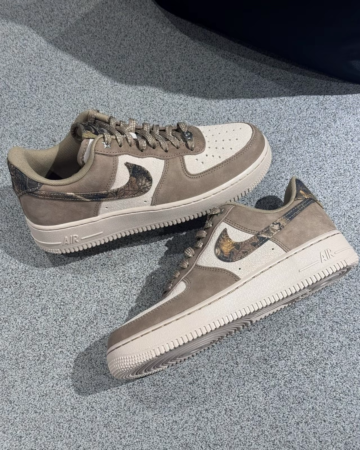 Nike Air Force 1 "Realtree Rattan" 米棕色 奶茶色 落葉 麂皮 皮革 拼接 男鞋
