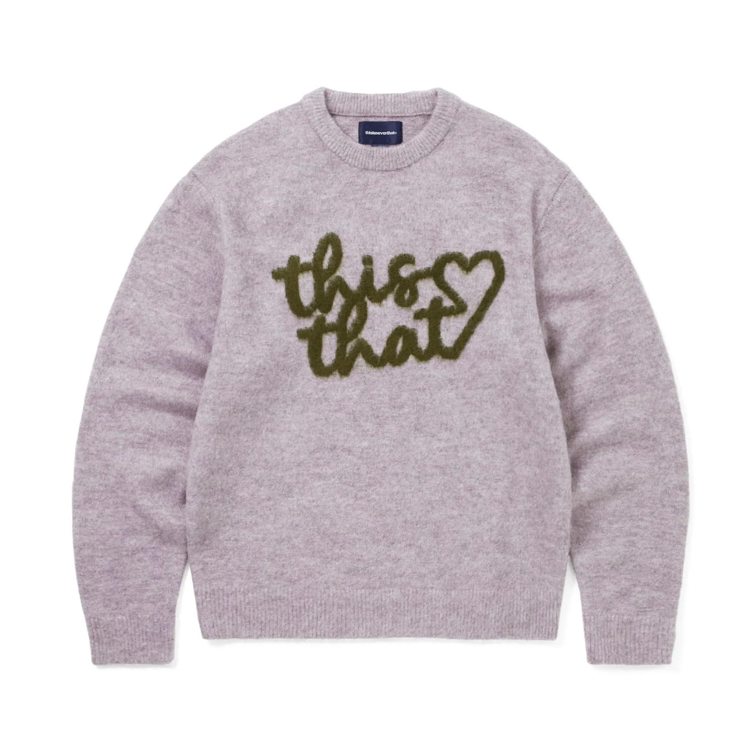-(B2b01)-THISISNEVERTHAT T.N.T HEART LOGO KNIT SWEATER 愛心 針織毛衣 薰衣草紫/沙色-TN253KKNPK10