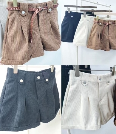 KE1736-OS0016 燈芯絨短褲 腰27-33 Hips 46 長15.5