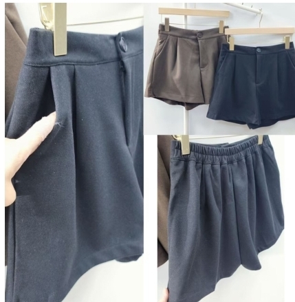 KE1740 -OS0020 薄絨料短褲 腰28-40 Hips 48 長14