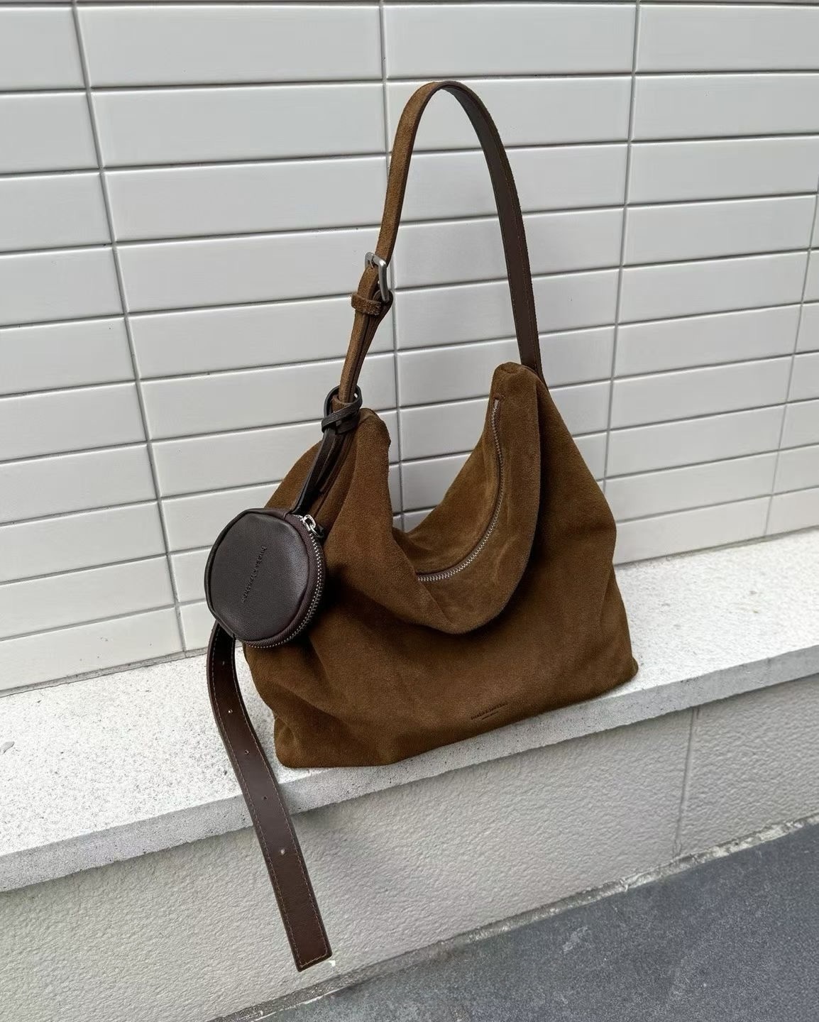 韓國法式淺口托特包 ^翻毛山羊皮^