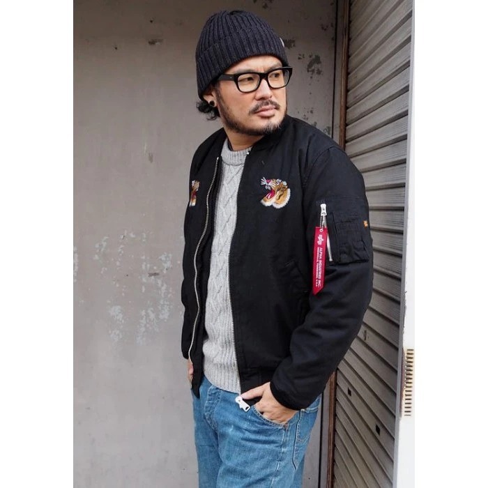 日版 ALPHA MA-1 刺繡 虎 外套 橫須賀 黑 TA1174-001