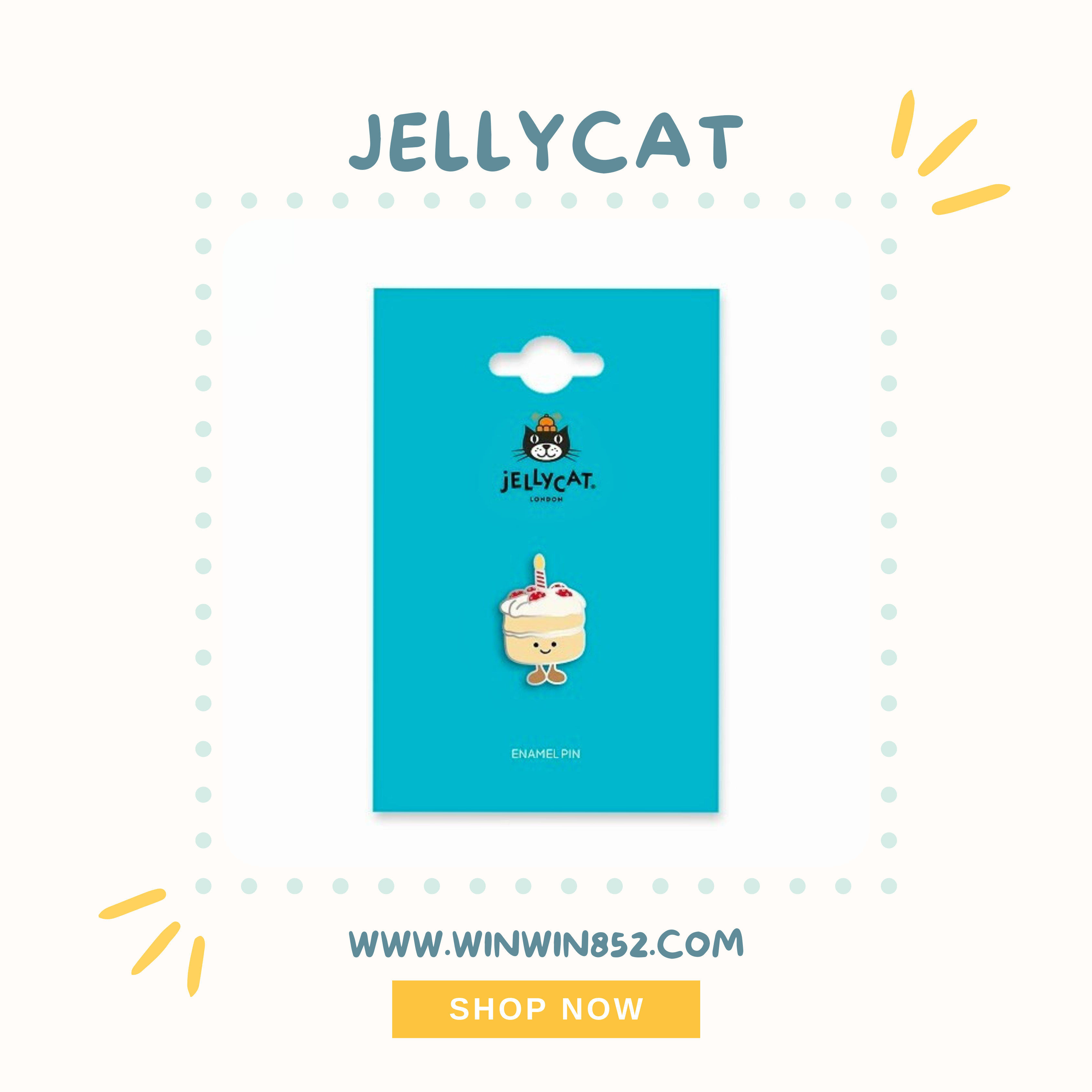 Jellycat Birthday Cake Pin