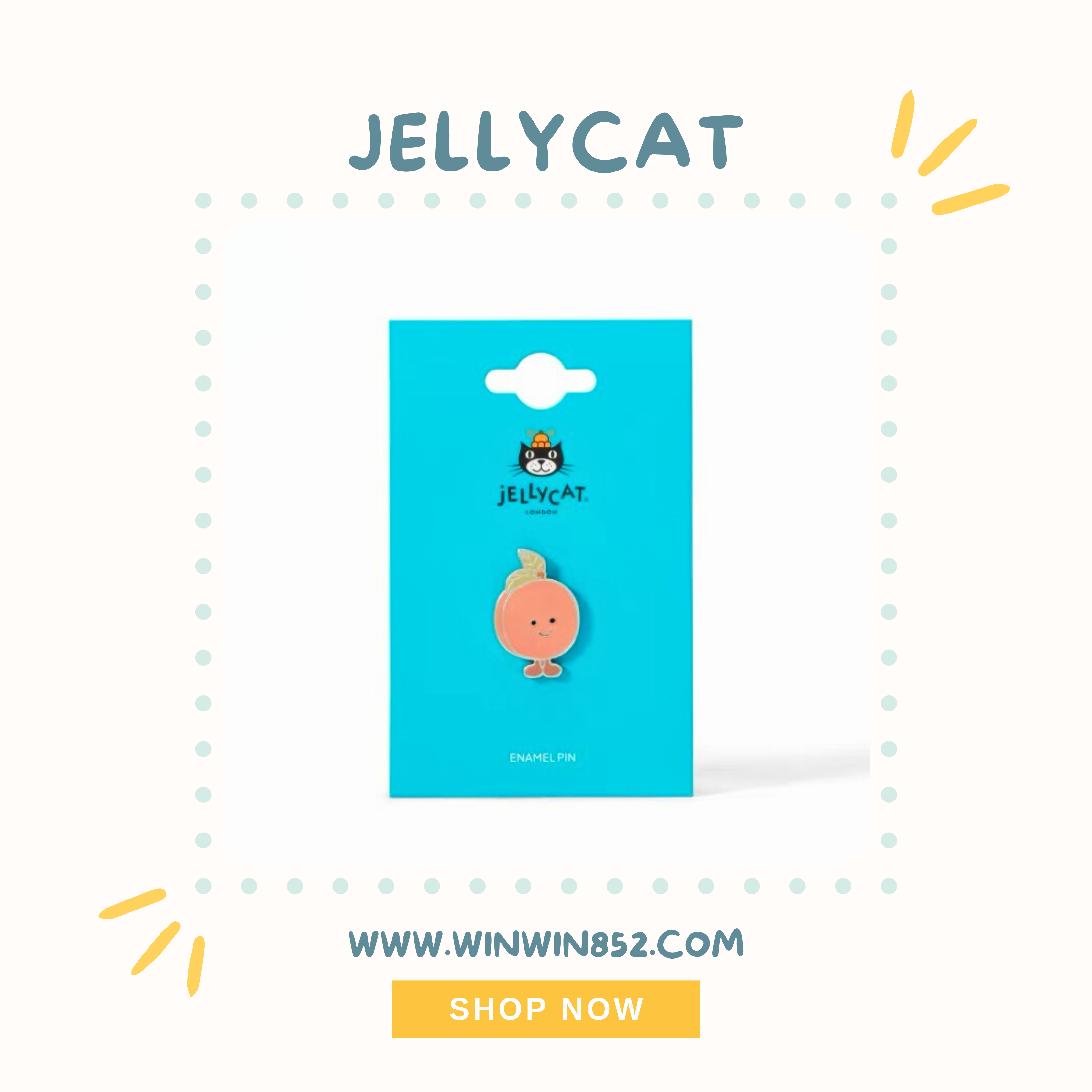 Jellycat Peach Pin