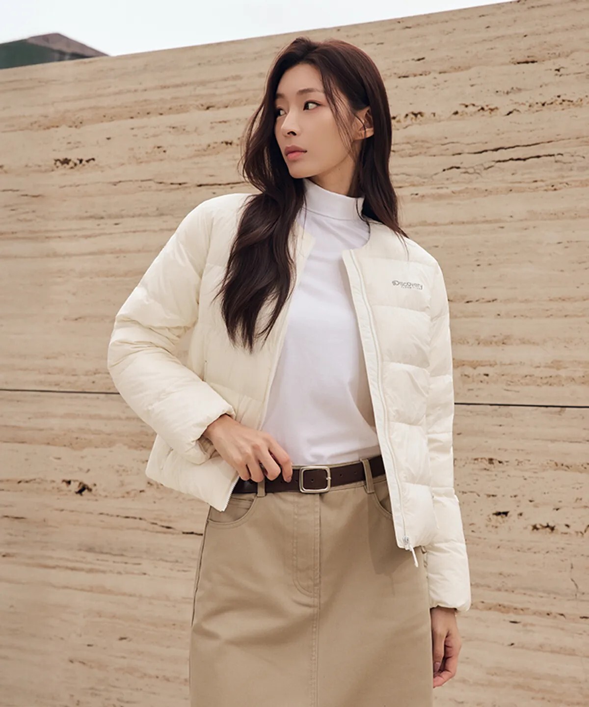 【OWN】Discovery 輕羽絨 U領 鵝絨 填充 外套 石墨烯 女版 米白 黑色 炭灰