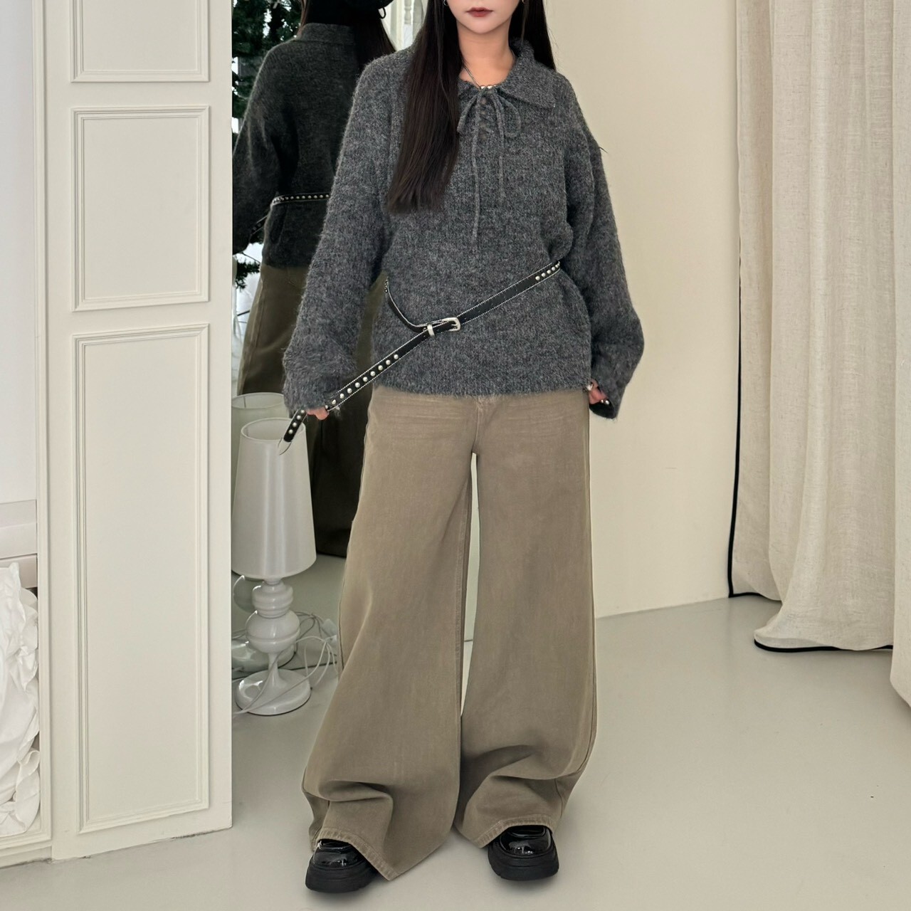 簡約絕配!單排鉚釘質感皮帶