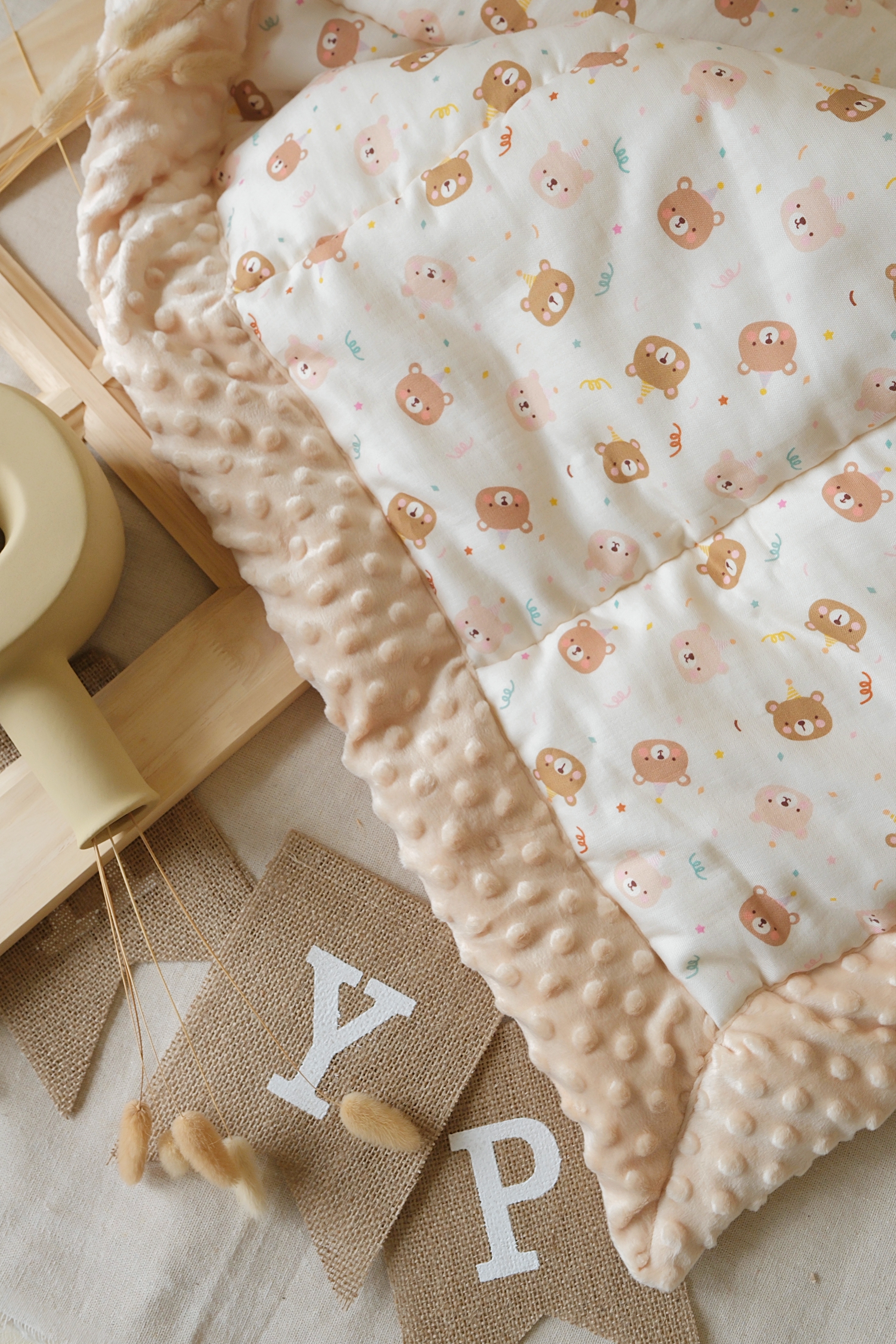 Hi Y.P store-柔暖舒眠毯-獨家設計款-派對小熊