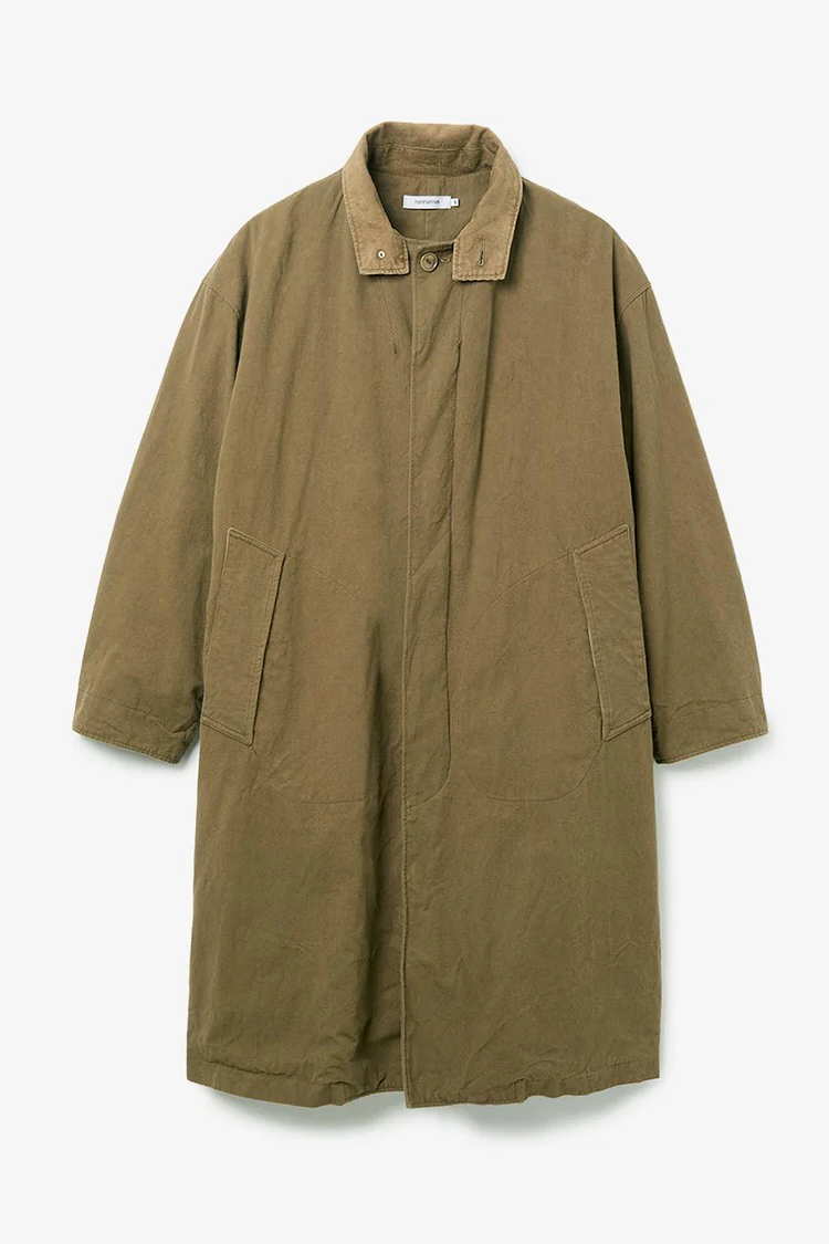 nonnative WANDERER LONG COAT C/Li CANVAS SULFUR DYE WITH WINDSTOPPER®