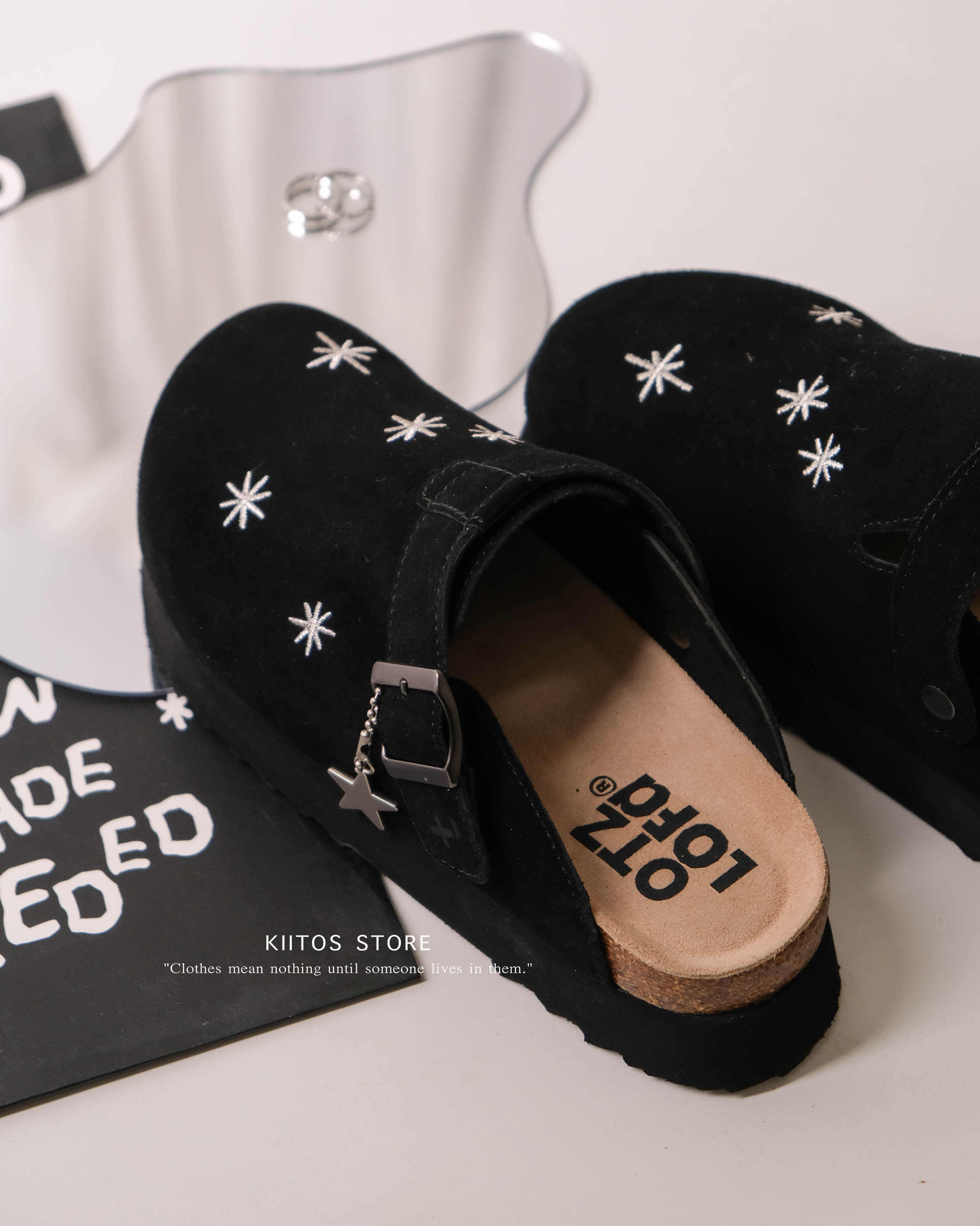 【現貨】OTZ x Lofa Seoul 聯名款 星星  絨面 麂皮 拖鞋 懶人鞋 勃肯鞋