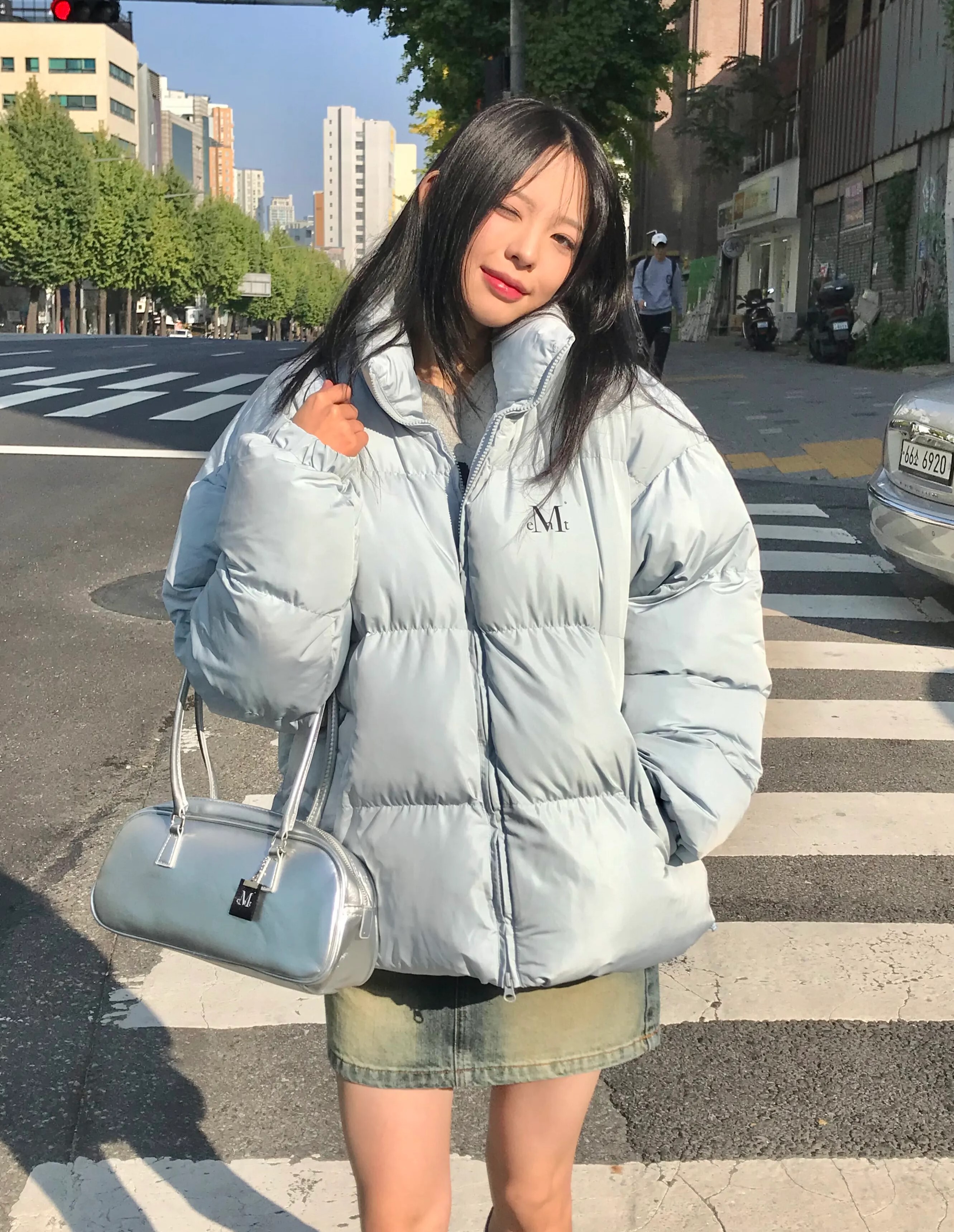 MUCENT 法棍包 皮革 單肩包 寧寧同款 三色 白/黑/銀