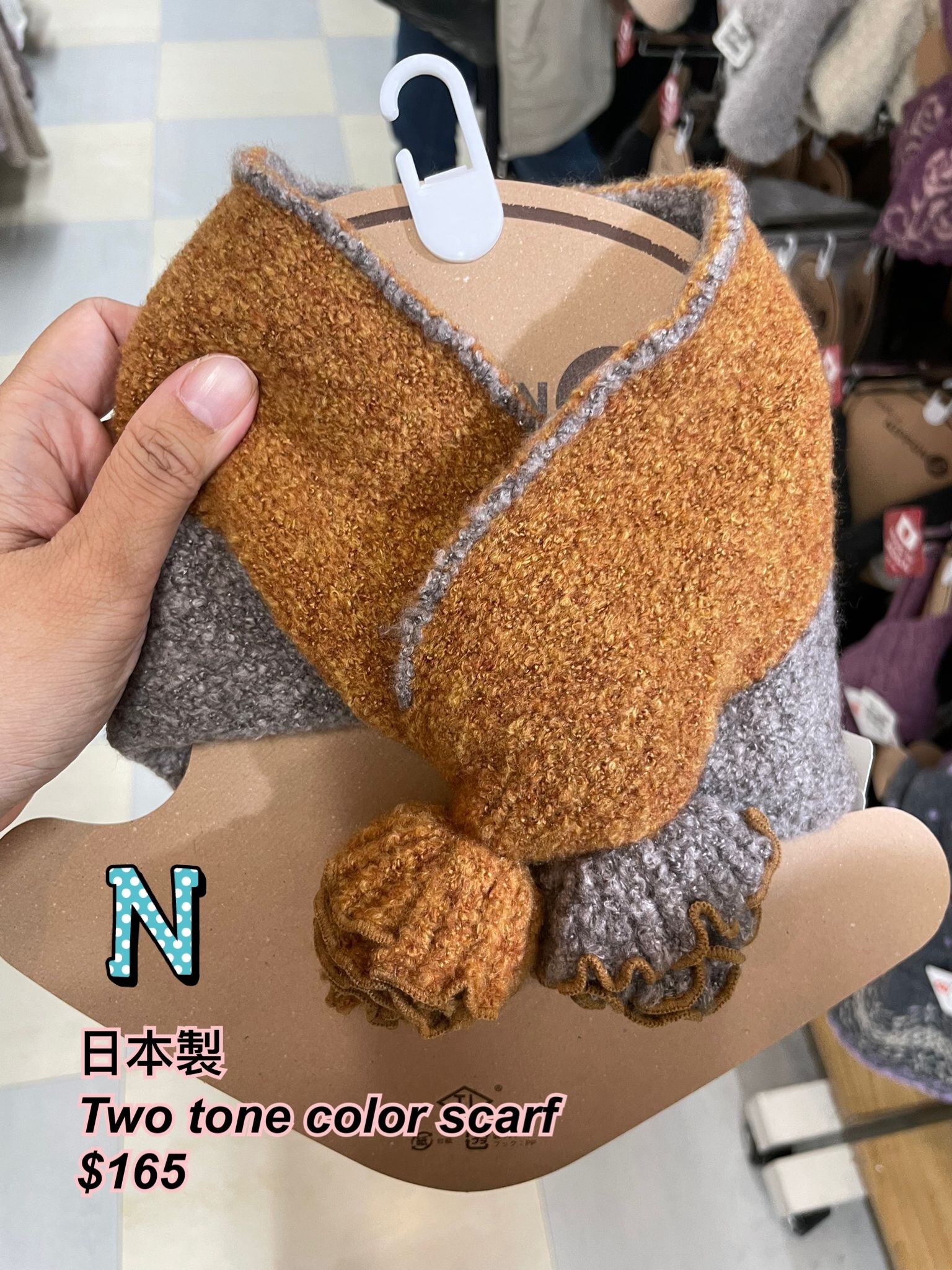 2025 日本製two tone colour 秋冬scarf / 多款(M-Q)