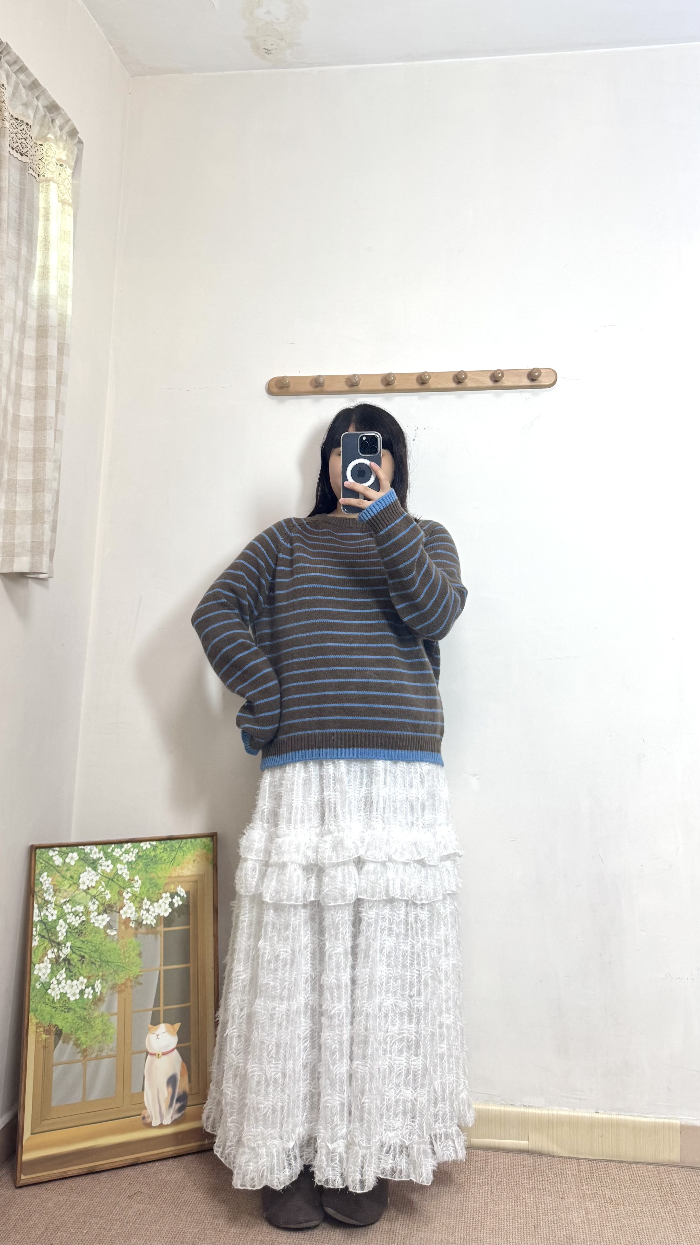 幼間拼色針織Top