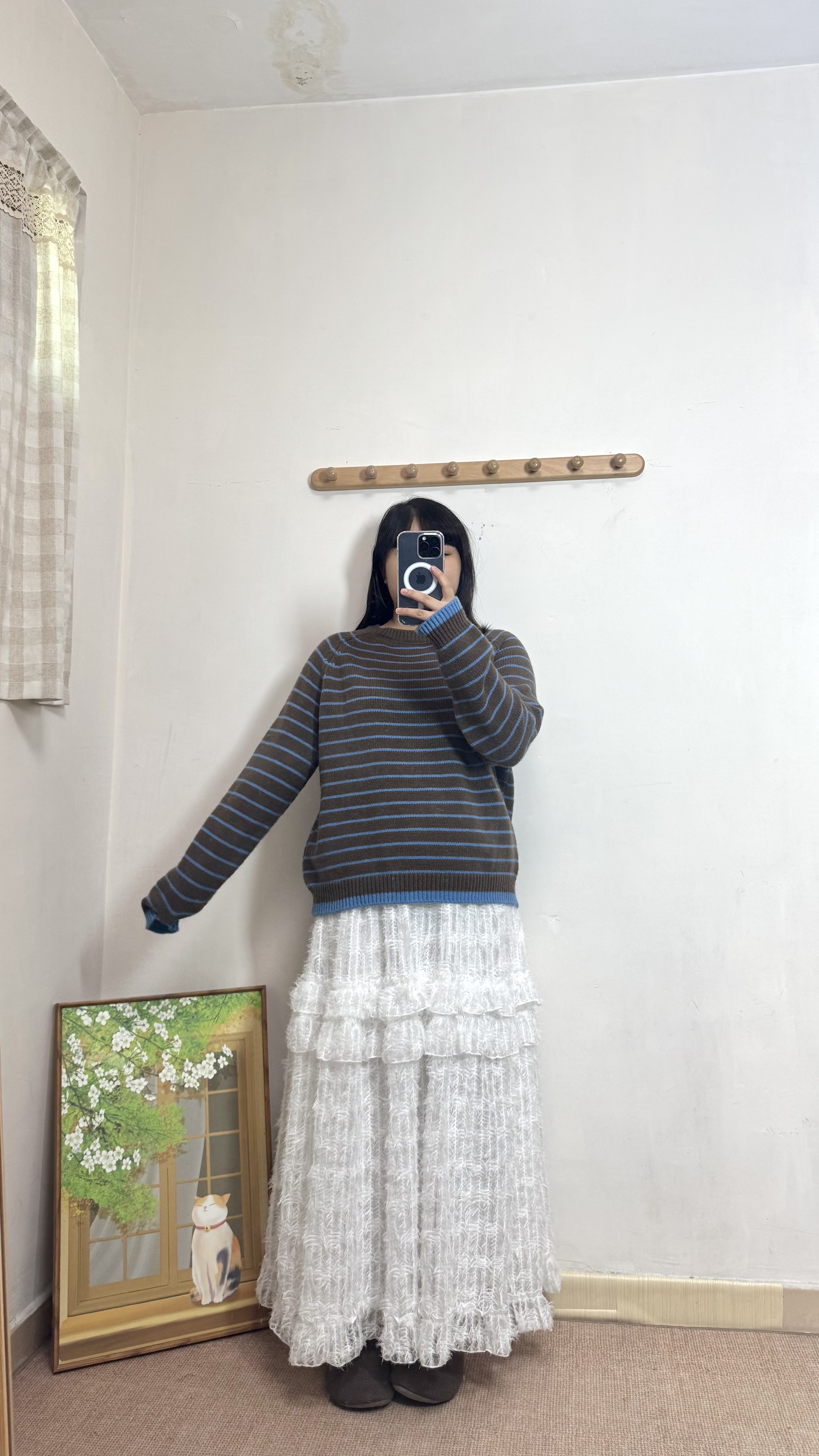 幼間拼色針織Top