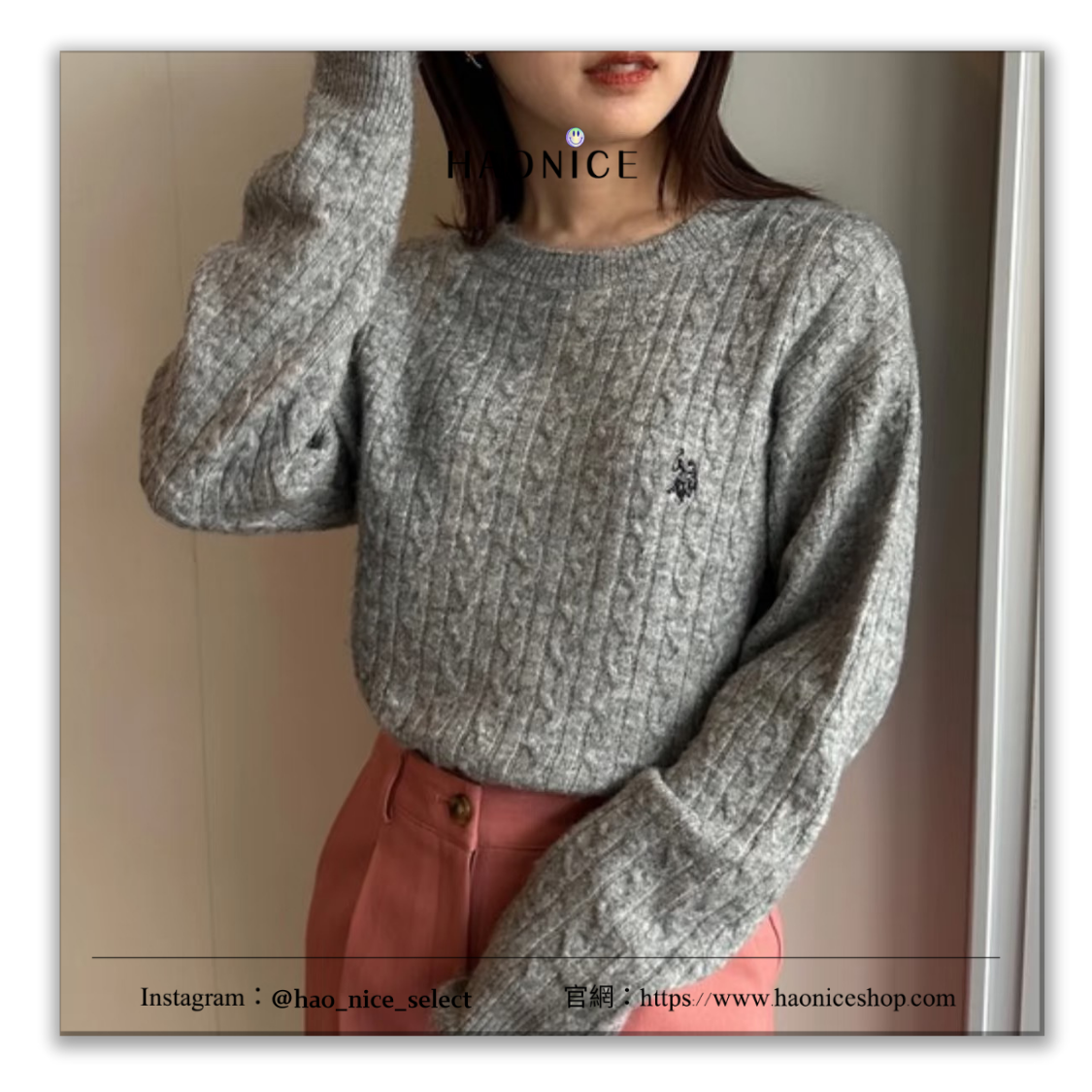 【HAO NICE】日本限定🇯🇵 U.S Polo Assn.經典馬球logo 麻花扣針織毛衣 針織衫