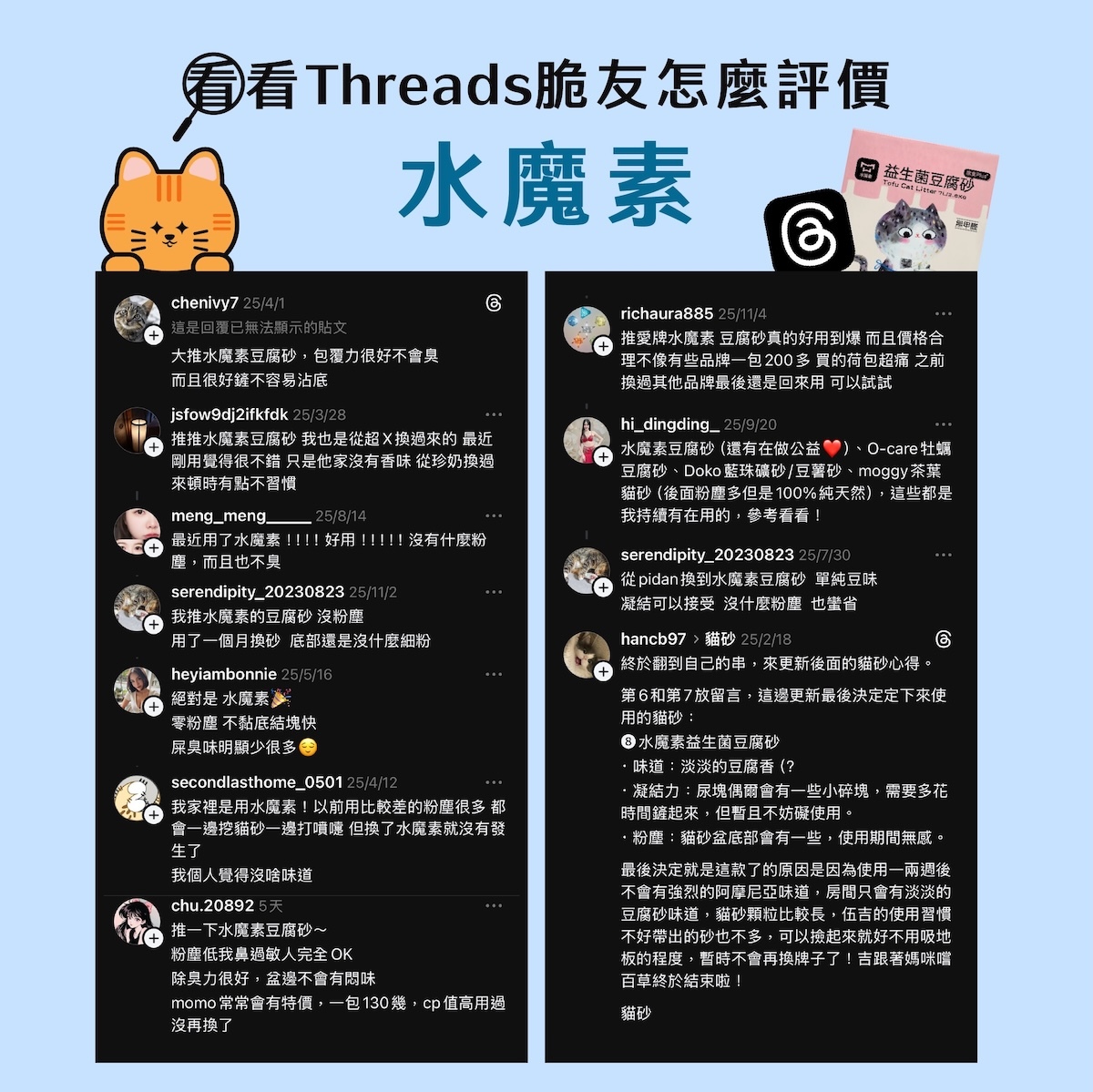 水魔素 貓砂 脆,水魔素 threads,水魔素 貓砂 網友評價,水魔素 貓砂 網友推薦低粉塵