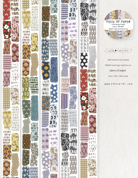 吉 LCN．小紙片 4cm割型霧面PET/和紙膠帶 <整捲/分裝>