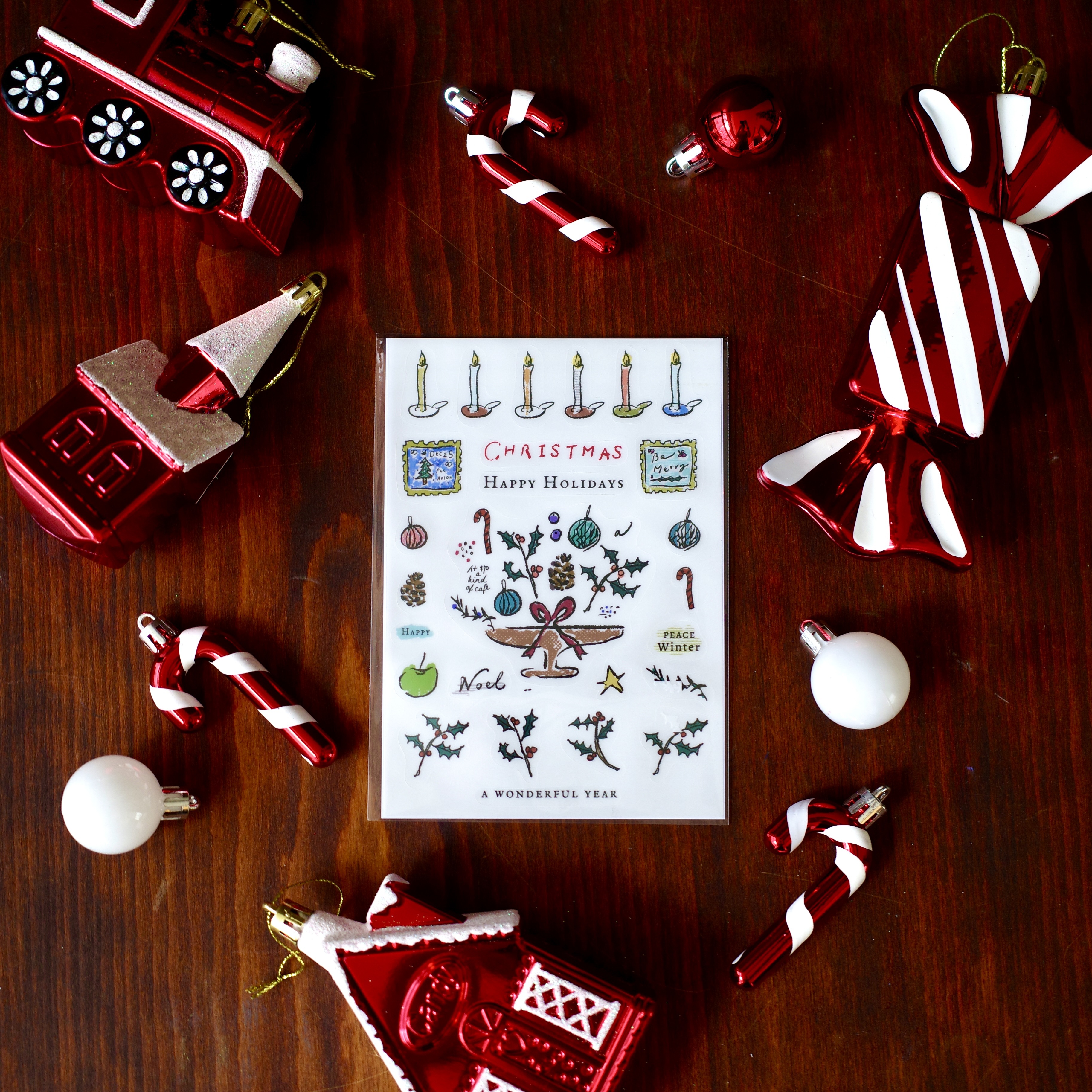 A Kind of cafe什物．2025聖誕系列  霧面透明貼紙 共三款