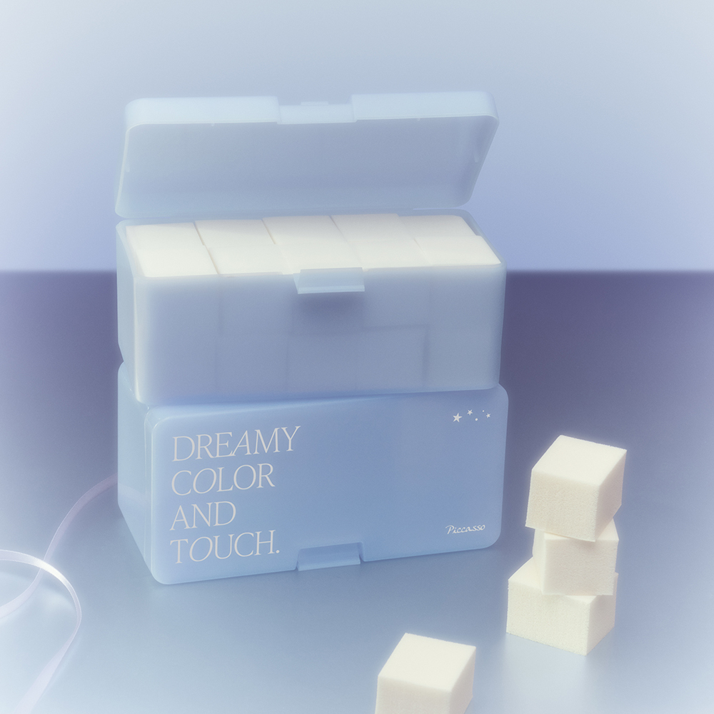 PICCASSO 2025 Aurora Dream Edition Latex Square Makeup Sponge 20P (with Case)