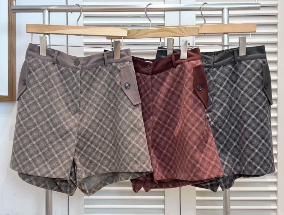 LUXE菱形格紋復古短褲（K11 FA836）
