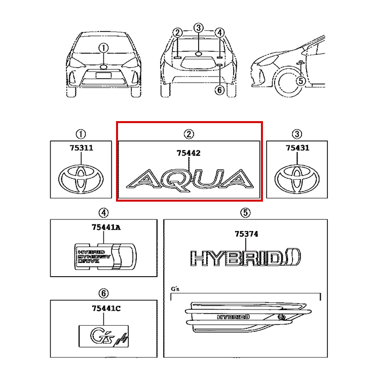 TOYOTA日規原廠 AQUA 車標